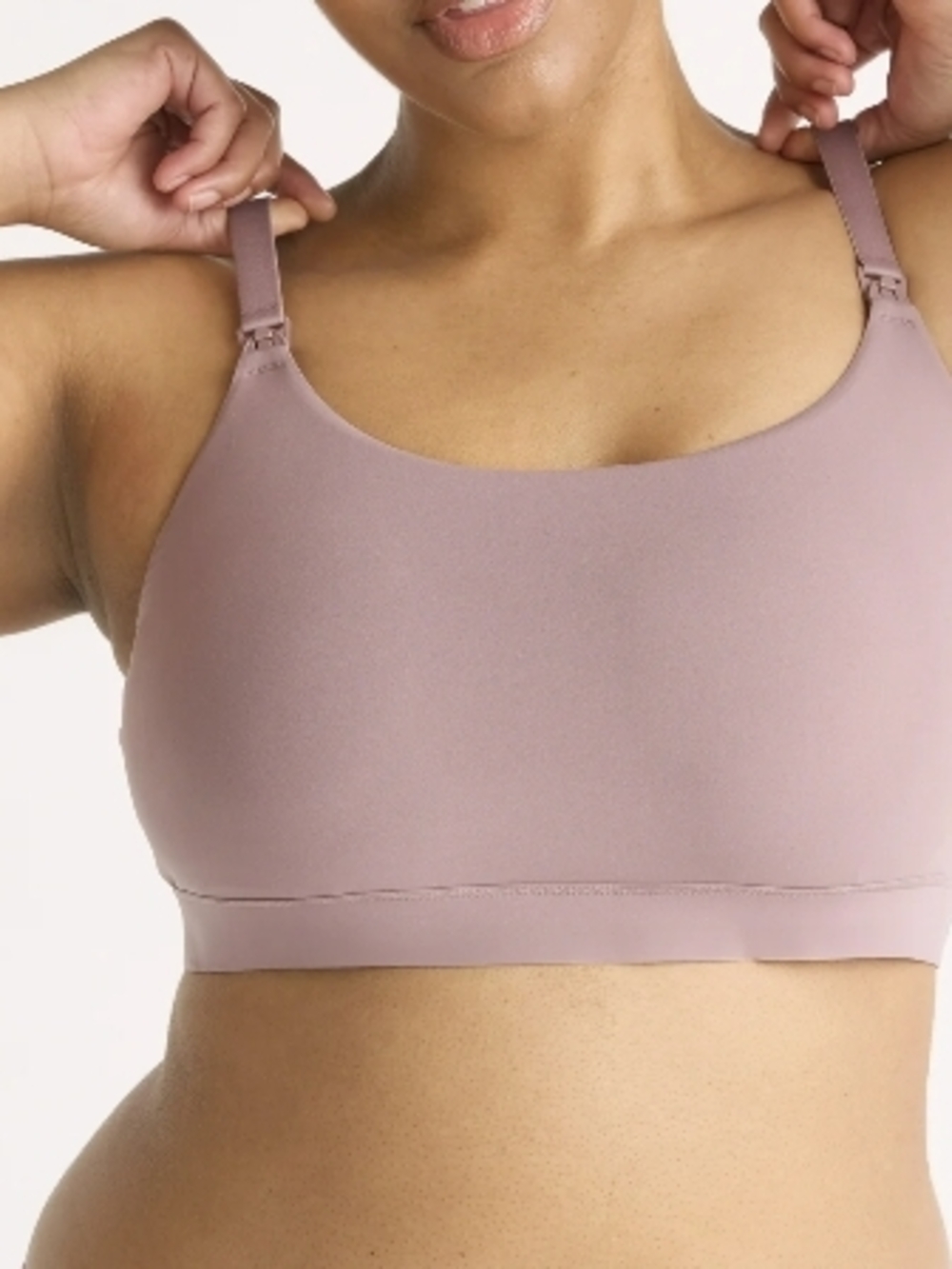 Joyspun Maternity Wireless Nursing Bralette in Dusty Mauve Small